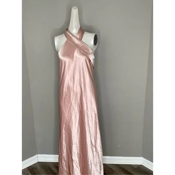 Galvan Pandora Satin Halterneck Midi-Dress - Picture 7 of 13